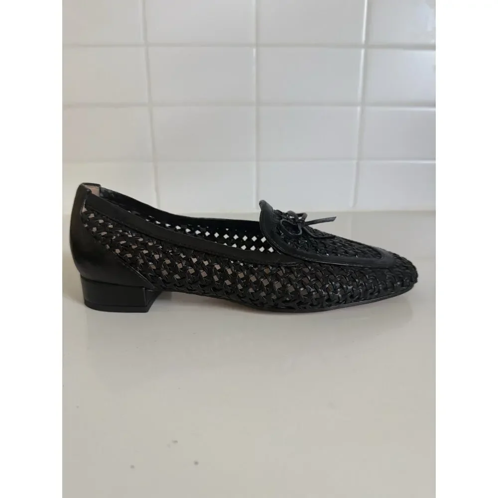 J. Crew Black Woven Loafers with Bow 7